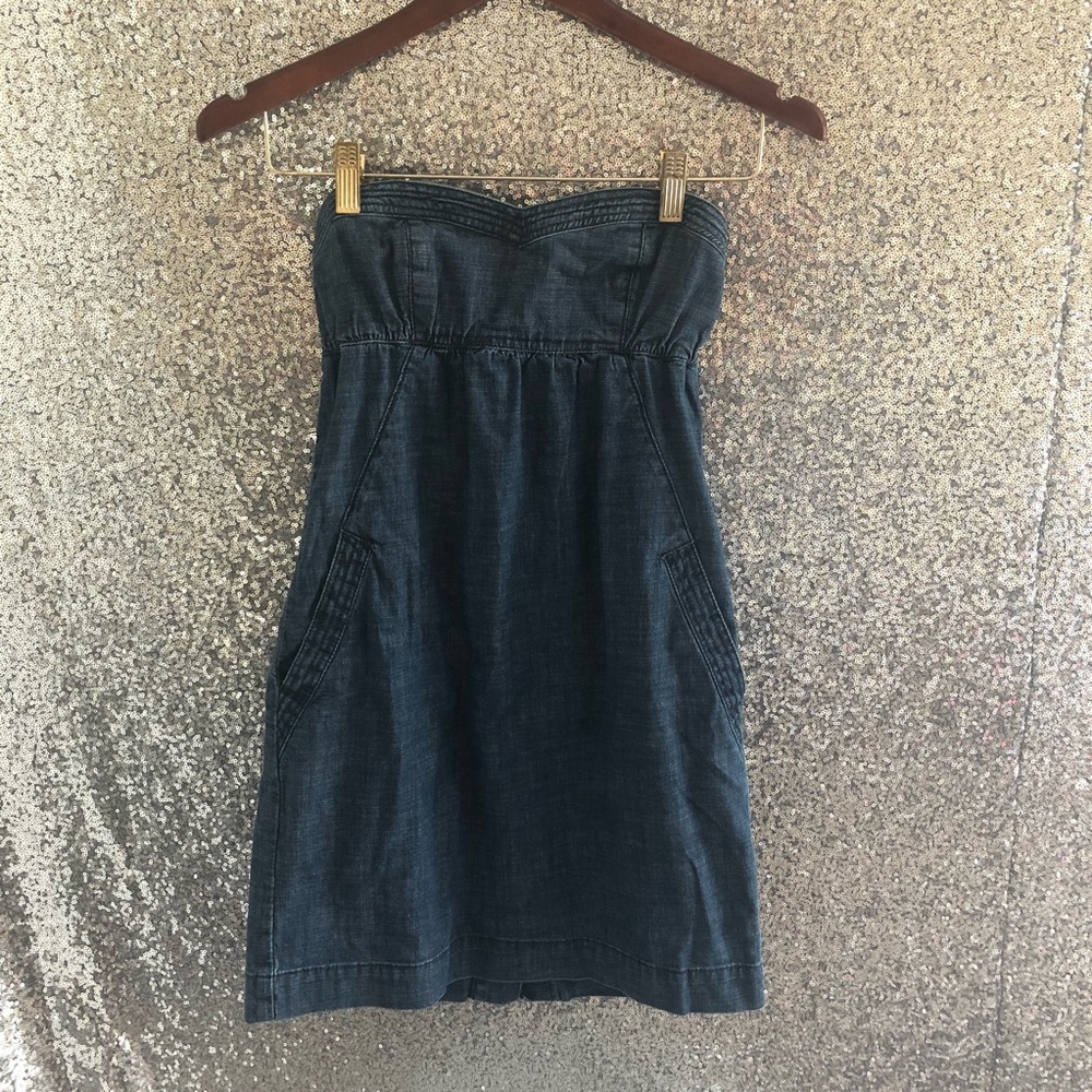 American Eagle Strapless Denim Dress —Size 0
